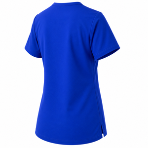 Haut de blouse médicale personnalisé pour femme, col en V, manches courtes, multi-poches, uniforme médical, chemise d'infirmière, couleur unie, haut de blouse médicale pour femme - Product Image 4