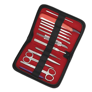 Kits chirurgicaux personnalisés de 13 pièces avec manche de scalpel, lames de couteaux, ciseaux, pinces, ensembles d'outils avec étui en cuir, prix avantageux - Product Image 2