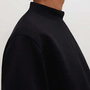 Sudadera de Hombre con Cuello Alto y Logotipo Frontal Personalizado OEM, de Felpa Francesa de Lana/Algodón, Oversize con Hombros Caídos - Product Image 6