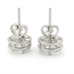 Boucles d'oreilles clous en or 10 carats avec diamants ronds, 1,20 carat au total, diamants de laboratoire - Product Image 5