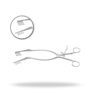 Rétracteur Beckman 4x4 à 4 griffes, 31,5 cm, instrument chirurgical neurochirurgical pour la rétraction tissulaire - Product Image 1