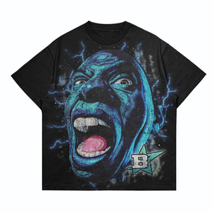 T-shirt graphique surdimensionné pour hommes, streetwear, impression 3D, coton, style hip-hop, mode décontractée, OEM, vente en gros personnalisée - Product Image 5