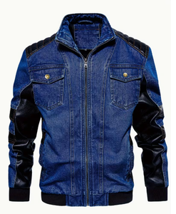 Veste en jean pour homme TRIBON SPORTS, mélange de coton, col montant, fermeture à bouton unique, classique, décontractée, printemps, qualité supérieure, vente en gros - Product Image 6