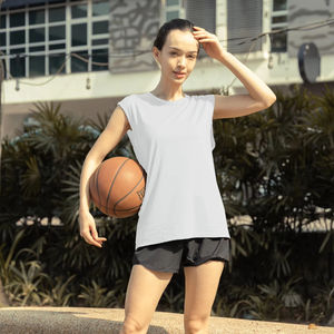 Ultifresh Unisex Workout Muscle <b>Tank</b> <b>Tops</b> Sporty Hip Hop Knitted 100% Polyester Breathable Moisture Wicking 3D Embroidery ODM - Product Image 3