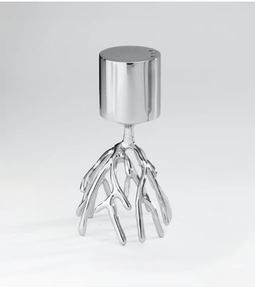 Juego de salero y pimentero de lujo con diseño de rama de coral plateada, elegante, de aluminio y acero inoxidable, decoración única para mesa de cocina, vajilla. - Product Image 2