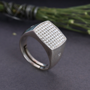 Anillo de Plata de Ley 925 con Circonita Cúbica Pavé para Hombre, Estilo Hecho a Mano, Regalo para Boda/Fiesta, para Venta al por Mayor de Joyería - Product Image 2
