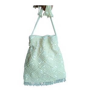 Latest Design Handmade Beaded Pearl Clutch Fashionable Open-Closure Cotton Lining Waterproof Women <b>Sequined</b> Decoration - Product Image 1
