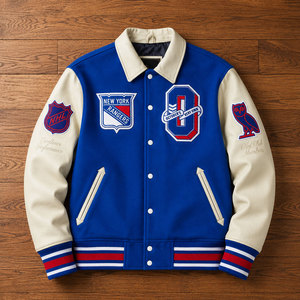 Vestes universitaires brodées en gros OVO, vestes de baseball personnalisées avec logos sur les manches, vestes universitaires pour hommes en laine et cuir - Product Image 1