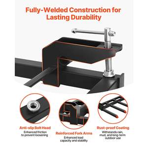 Heavy Duty Pallet Forks Tractor Loader <b>Attachments</b> 68.5\" Clamp Debris Buckets 7 Fork Tines <b>Attachments</b> <b>Construction</b> <b>Machinery</b> - Product Image 4
