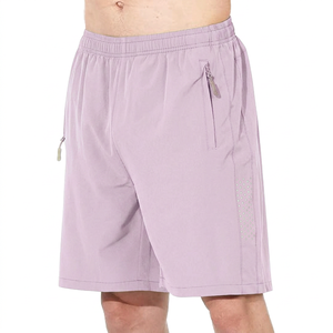 Shorts Bermuda pour homme en vert olive, séchage rapide, avec poches zippées, taille élastique, vêtements de sport décontractés - Product Image 2