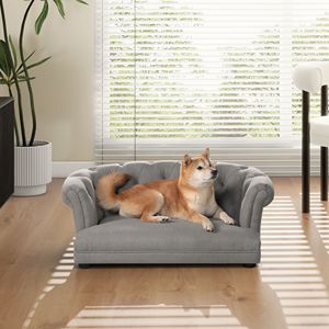 Kiki Divano Letto per Cani Chesterfield Grigio Uptown 92,7 cm, in Poliestere ad Alte Prestazioni Resistente alle Macchie - Product Image 1