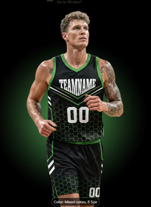 Green and Black Personalized Basketball Uniform Set Custom Team Uniform for Adult and Youth - Product Image 3