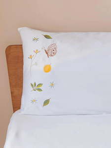Custom Wholesale Embroidery Lovely Lemon Garden Duvet Cover Sets 250TC European-American Style Machine-washable Cotton Bedding - Product Image 3