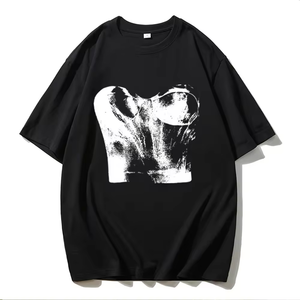 Camiseta de Manga Corta con Estampado Gráfico al por Mayor, Corte Regular, para Mujer, Logotipo Personalizado, Algodón, Ropa Urbana Informal, Camisetas Femeninas - Product Image 2