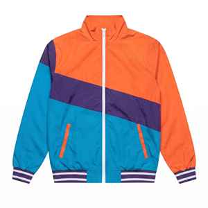 Ensemble survêtement coupe-vent en nylon personnalisé avec veste et pantalon, logo brodé en nylon épais, couleur unie, vêtements de sport pour homme - Product Image 2