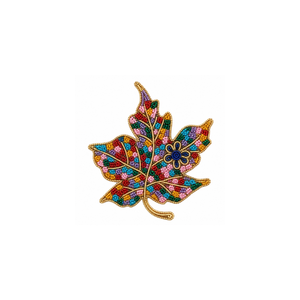 Broches Feuille Perlées Artisanales Personnalisées – Tendances Mode Perles – Broches de Mode Façonnées à la Main – Vente Chaude - Product Image 1