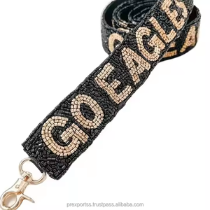 Custom Logo Adjustable Cotton Beaded Shoulder <b>Strap</b> Handmade Embroidery Vintage Crossbody <b>Bag</b> <b>Replacement</b> Purse Accessory - Product Image 1