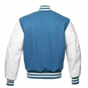 Veste universitaire unisexe bleu marine avec manches à bordure jaune, style preppy, boutonnée sur le devant, inspirée des universités, couleurs personnalisables - Product Image 4