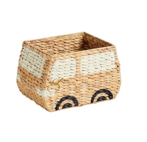 Cesta de jazmín acuático tejida a mano, bonita cesta de almacenamiento para juguetes de vehículos, contenedor decorativo rectangular para el suelo de la habitación infantil - Product Image 2