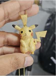 Porte-clés Pikachu Pokémon, pendentif en argent 925, pendentif personnage de dessin animé, figurine mignonne Psyduck Squirtle, pendentif pour sac à dos - Product Image 6