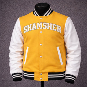 Blouson bomber tendance, manches écologiques, coupe ajustée, personnalisation avec votre propre logo, fabricant direct, fabrication de blousons universitaires. - Product Image 4