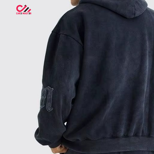 Survêtement Homme Délavé à l'Acide avec Lettres Gaufrées, Style Streetwear, Pull à Capuche et Bas de Survêtement, Tendance et Cool - Product Image 4