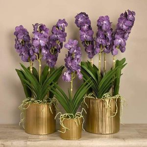 Arreglos florales de lujo para decoración de interiores, orquídeas artificiales, orquídeas reales, arreglos de orquídeas, decoración del hogar - Product Image 4