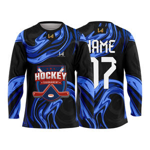 Maillots de hockey sur glace d'hiver personnalisés sublimés de haute qualité pour équipe professionnelle, 100 % polyester, unisexe, extensibles dans les quatre sens - Product Image 1