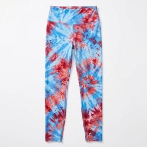 Leggings de cintura alta transpirables de elastano con estampado tie-dye para mujer, pantalones de yoga elásticos de punto para entrenamiento y descanso. - Product Image 2