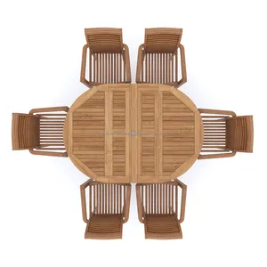 Juego de mesa de comedor de madera moderna contemporánea con seis sillas para restaurantes, cafeterías, hoteles, villas para cafeterías - Product Image 2