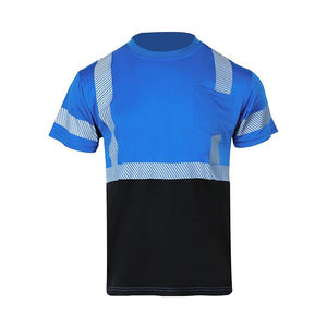 Bandes réfléchissantes de sécurité personnalisées, vêtements de travail haute visibilité, t-shirts de travail bleu marine, t-shirts haute visibilité pour hommes, uniforme de travail - Product Image 2