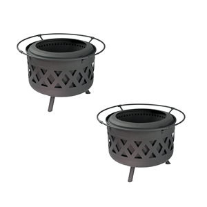 Wholesale <b>Portable</b> Firepit Modern Wood Burning Outdoor <b>Fire</b> <b>Pit</b> Table with Spark Screen and Poker for Patio Garden Party FP010 - Product Image 2