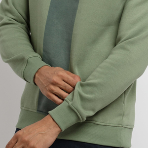 Sweat-shirt à col rond pour homme, couleur contrastée, coupe classique, tricoté, 100% coton, vêtement d'automne - Product Image 5