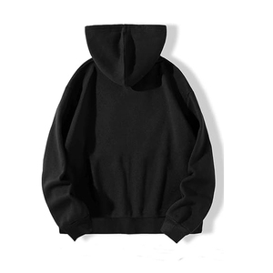 Vintage Washed Fleece Gothic Zip-Up Hoodie <b>Black</b> Unisex Oversized Knitted Cotton Winter <b>Sweatshirt</b> - Product Image 5