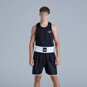 Highest Quality White Black <b>Red</b> Contrast Color Unisex Adult Boxing Martial Arts Wear Premium Product Boxing Trunk & <b>Tank</b> <b>Tops</b> - Product Image 1