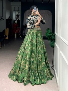 Tasar Silk Printed with Sequins and Thread Embroidery <b>Work</b> <b>Belt</b> new design 2026 - Product Image 5