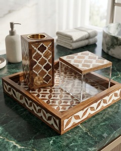 Quemador de Incienso con Incrustaciones de Madera y Madreperla, Estilo Árabe, Porta Incienso Bakhoor Mubkhar con Bandeja para Aromaterapia - Product Image 6