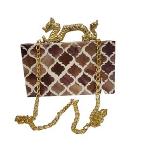 Pochette fantaisie en bois de résine de qualité supérieure pour femmes, sac de soirée à bandoulière de mariage pour femmes, sacs à main en résine et bois de soirée - Product Image 1