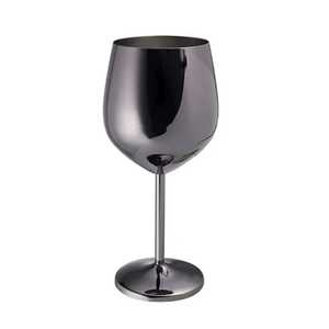 Copa de Vino Grande de Acero Inoxidable Pulido Espejo, Copa Metálica Plateada Irrompible con Tallo, Vajilla para Bar, Venta al por Mayor - Product Image 4