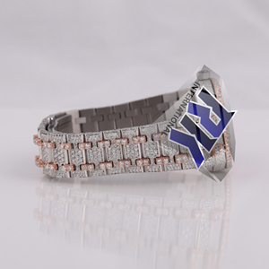 Reloj de Lujo Automático con Cristal de Moissanita VVS, Acero Inoxidable, Estilo Hip Hop, Pasa Prueba de Diamantes - Product Image 3