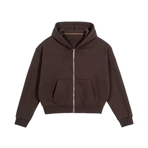 Sudadera con capucha pesada con cremallera, corte holgado, bolsillos, oversize, para hombre, personalizable, color bordado, invierno, vintage, 100% algodón, precio de fábrica - Product Image 6