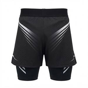 Shorts de sport pour hommes, style urbain, écologiques, séchage rapide, respirants, taille mi-haute élastique, imprimés en sérigraphie - Product Image 2