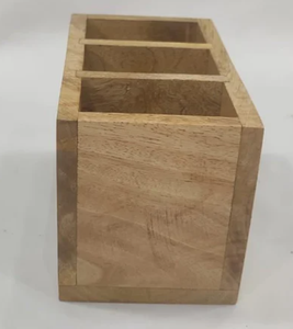 Organisateur de bureau en bois avec porte-stylos et support pour cartes |   Organisateur de bureau et d'étude multifonctionnel pour table - Product Image 3