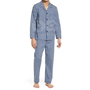 Ensemble de pyjama deux pièces pour homme, directement de l'usine, en coton doux, vêtements de nuit confortables, vêtements de maison avec logo personnalisé - Product Image 5