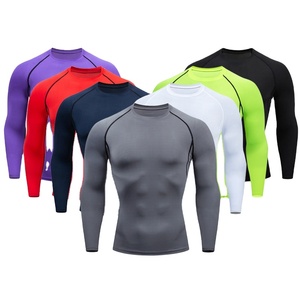 Men's Black Long Sleeve Rash Guard Quick Dry Spandex Polyester Compression Shirt Full Sleeve <b>Athletic</b> Top Compression Gear - Product Image 6