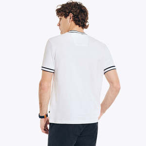 Mens <b>Plain</b> <b>White</b> Crew Neck Pocket <b>T</b> <b>Shirt</b> Contrast Rib Collar Short Sleeve Cotton Casual Summer Regular Fit Custom Logo OEM ODM - Product Image 4