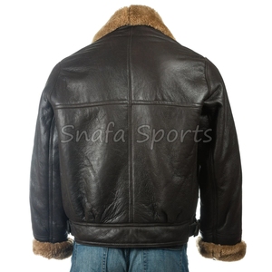 Genuine <b>Leather</b> Solid Color <b>Men</b> <b>Jacket</b> with Turn Down Collar Real <b>Leather</b> Solid Color <b>Men</b> <b>Jacket</b> for Winter Season Wear - Product Image 4