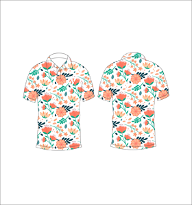 Polo con estampado floral de melocotón blanco para hombre, camiseta de golf informal de manga corta a la moda de verano - Product Image 3