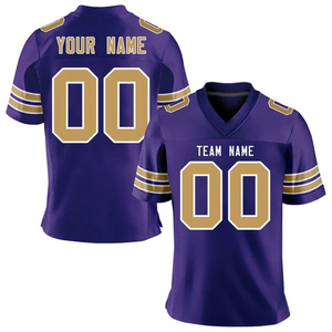 Prix de gros, 100% polyester, prix bas, maillot de football sublimé, personnalisé, entièrement brodé, style américain - Product Image 5