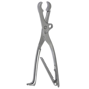 Pinzas de sujeción ósea manuales de alta calidad para cirugía ortopédica, de acero inoxidable con acabado mate, certificadas CE, de alta calidad quirúrgica. - Product Image 1